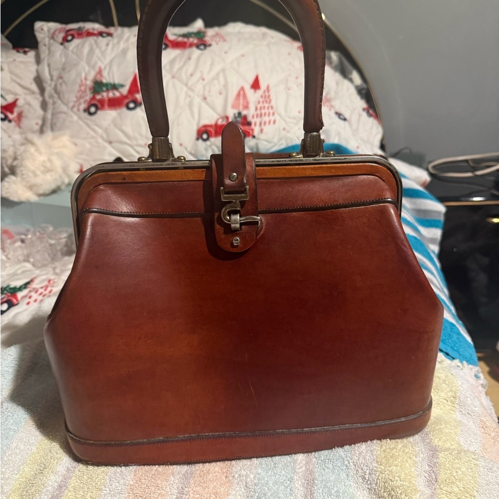 Classic Brown Leather Satchel